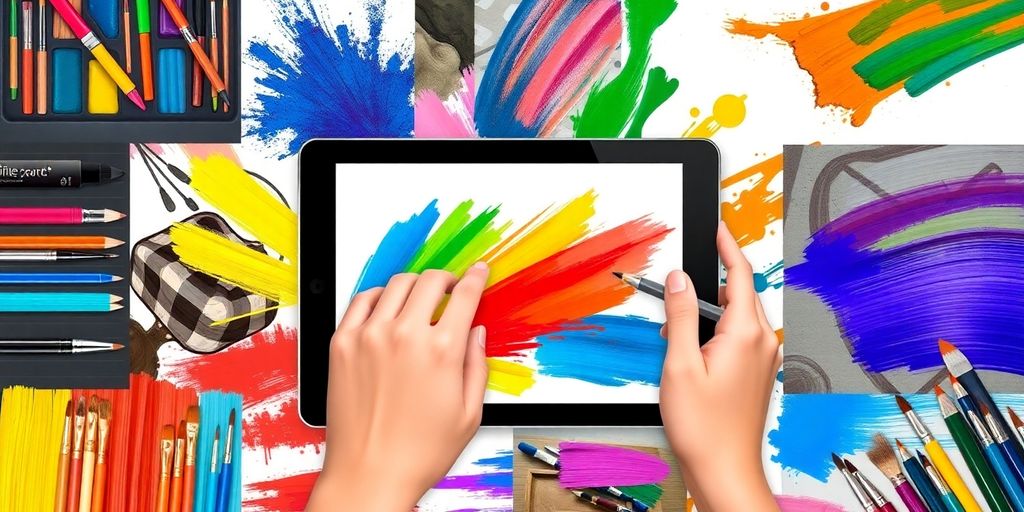 Artist creating vibrant digital art with Infinite Painter.