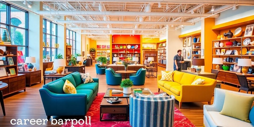 Interior of a Crate and Barrel store with stylish decor.
