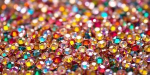 Sparkling diamond painting drills in vibrant colors.