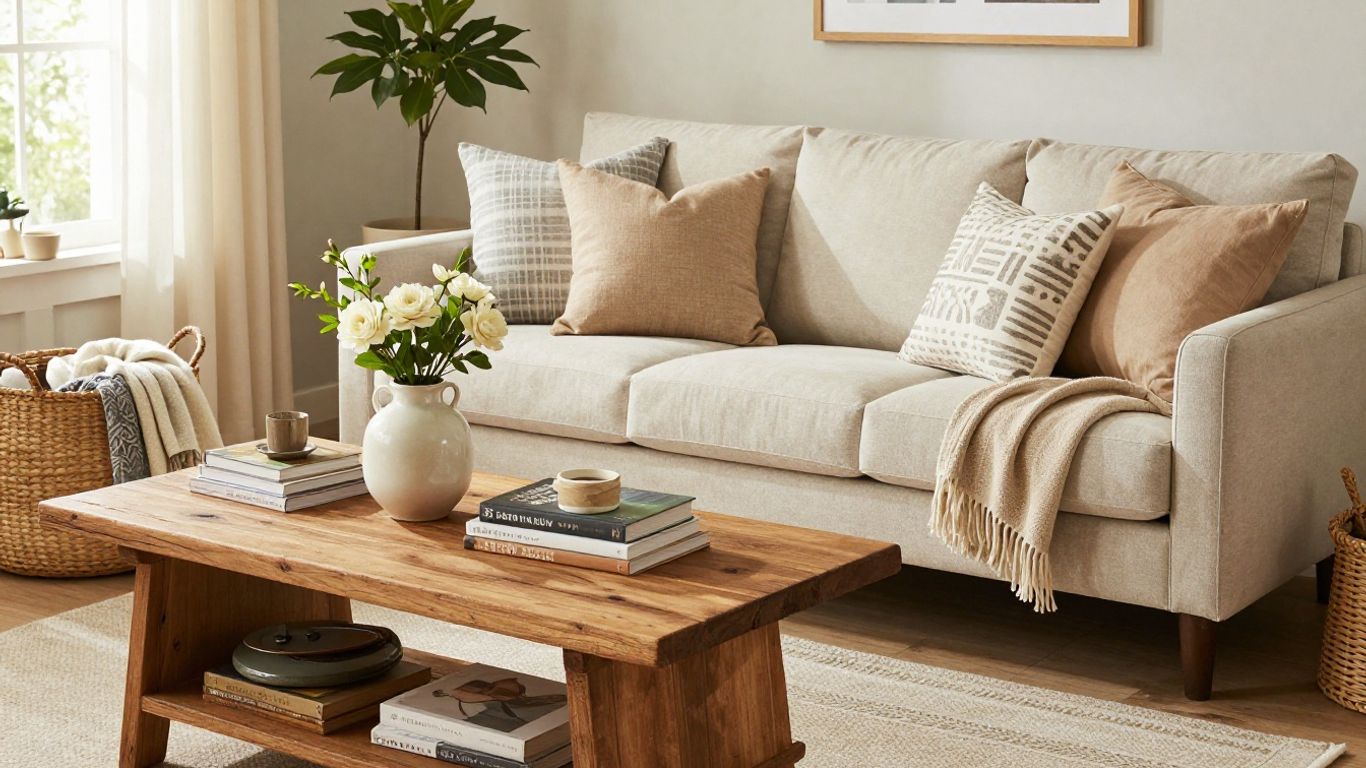 Hobby Lobby home decor in a stylish living room.